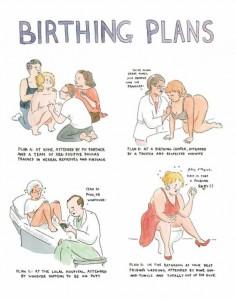 Birthing Plans as imagined by Emily Flake