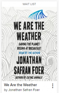 Book cover for We Are the Weather by Jonathan Safran Foer