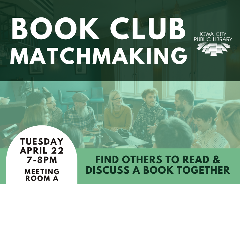 book club matchmaking. find others to read and discuss a book together.