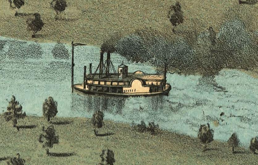Steamboat depicted in the 1868 Bird