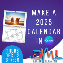 make a 2025 calendar in canva